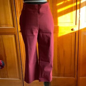 JM Collection Burgundy Capris